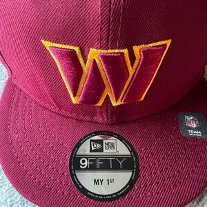 New Era Maroon Hat with Gold Lettering. Washington Commandors